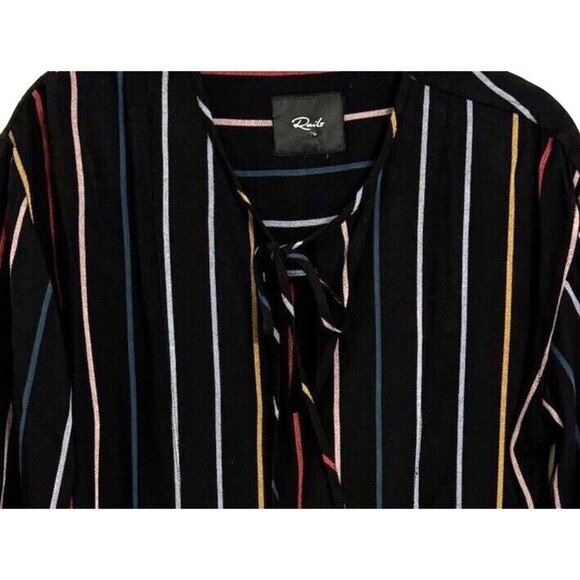 RAILS Black Multi Color Striped Shirt Size Small - Picture 6 of 6